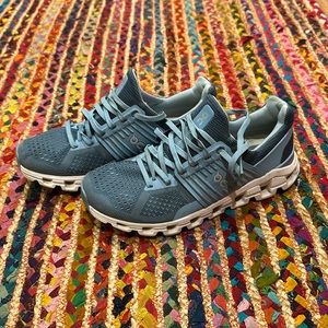On cloudswift running tennis shoes light blue size 8